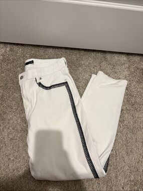 Ralph Lauren White Skinny Jeans with Black Trim